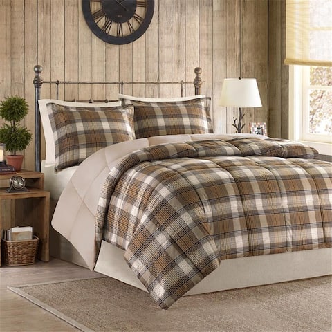 Woolrich Lumberjack Multi Classic Quilting Soft and Cozy Microfiber Solid Reverse Down Alternative Comforter Set