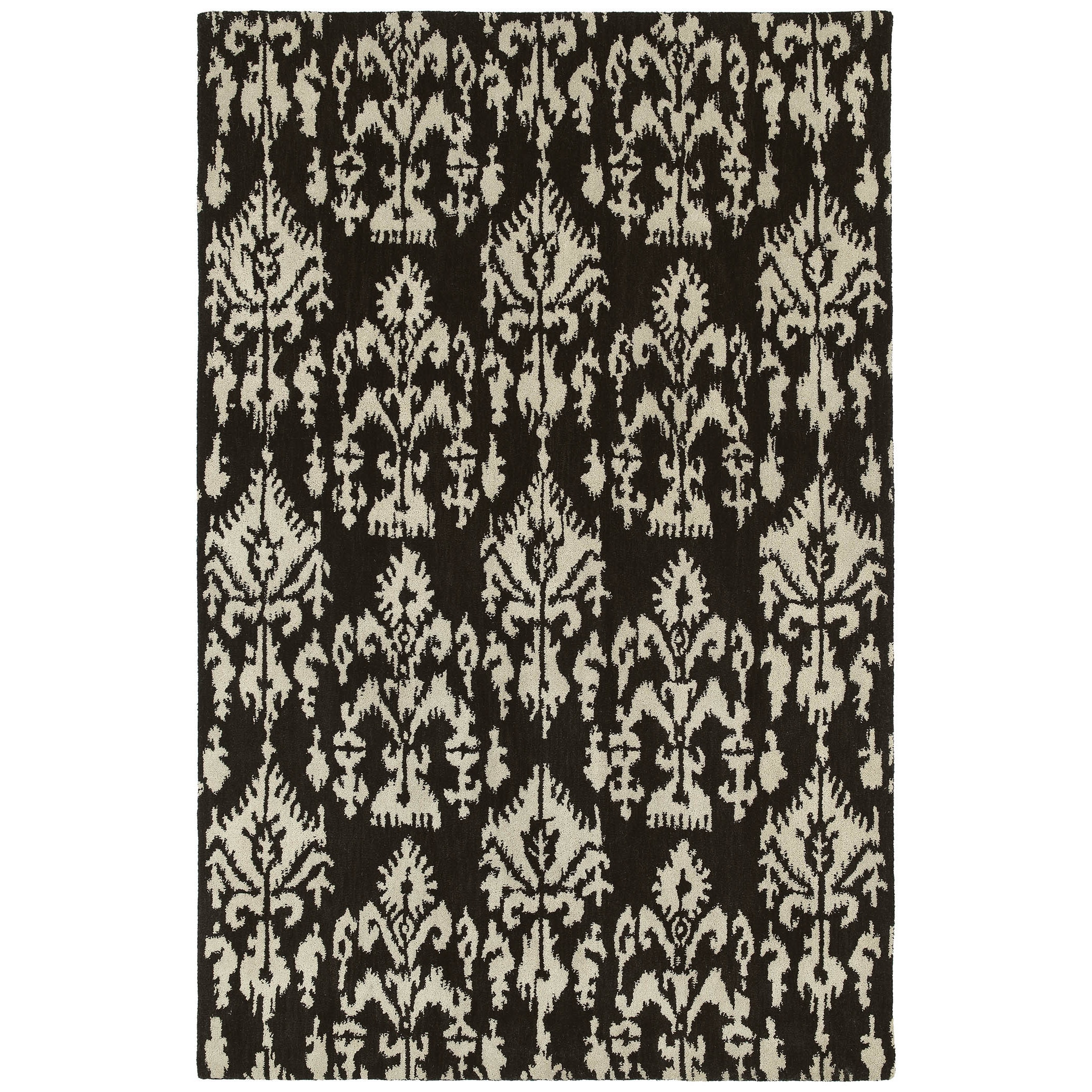 Hand tufted Swanky Black Ikat Wool Rug (2 X 3)