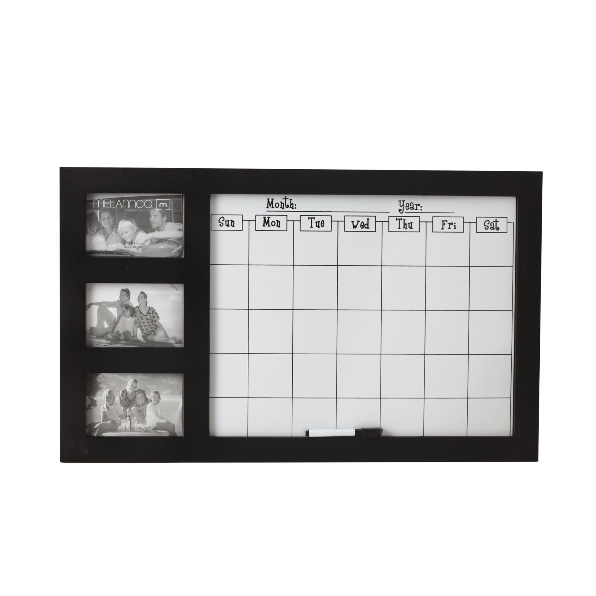 Melannco Black 3 opening Calendar White Board