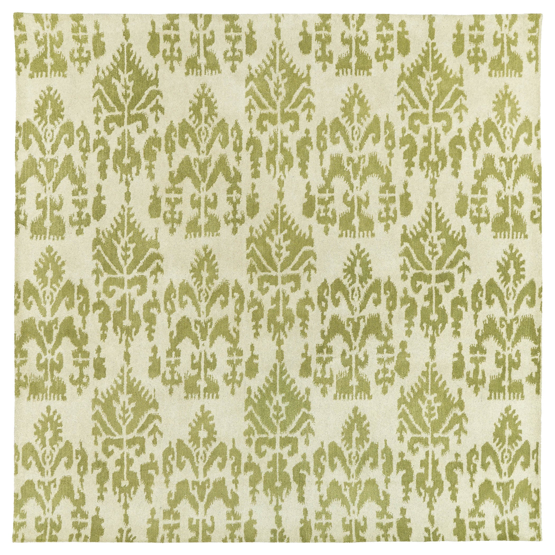 Swanky Green Ikat Wool Rug (79 X 79 Square)