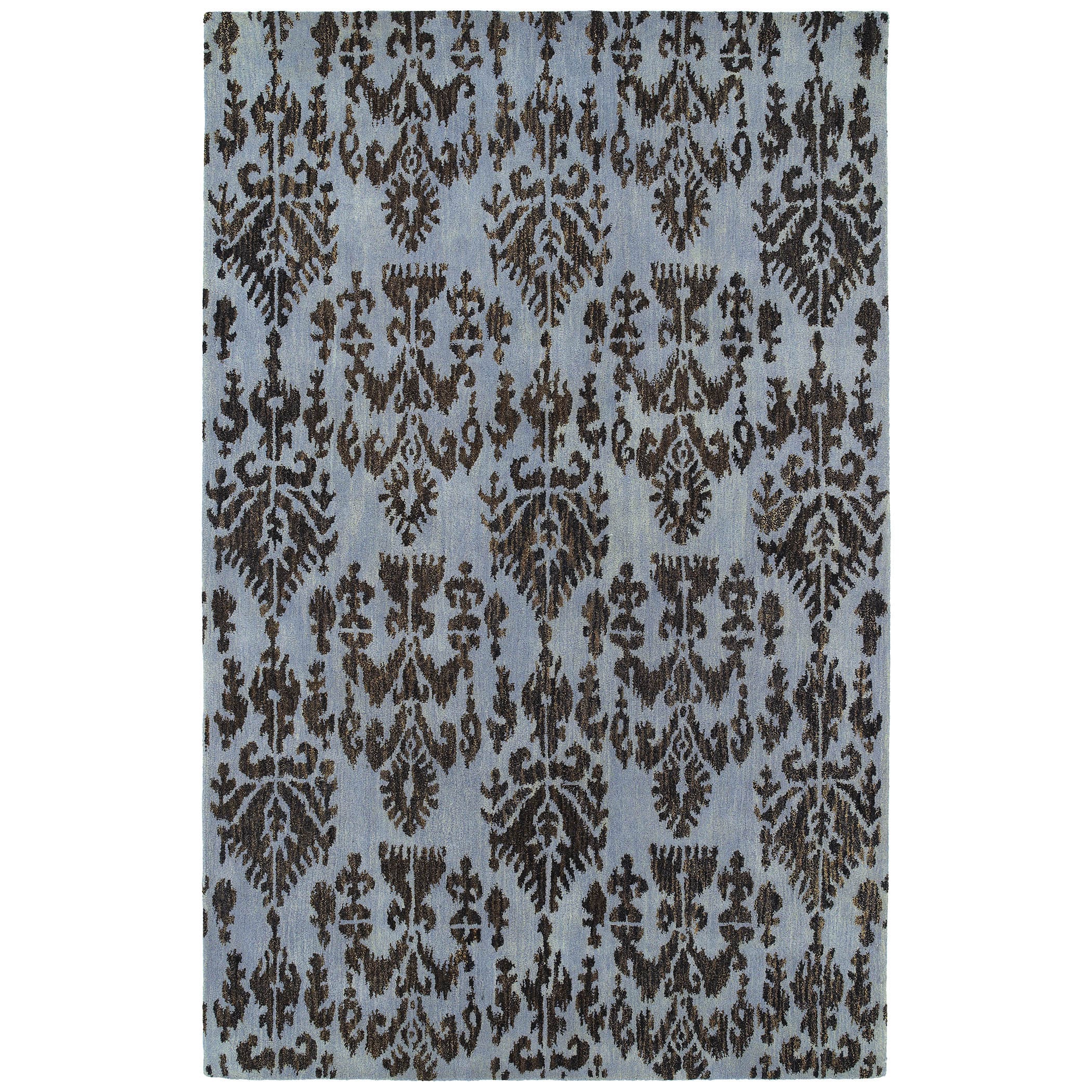 Swanky Blue Ikat Wool Rug (2 X 3)