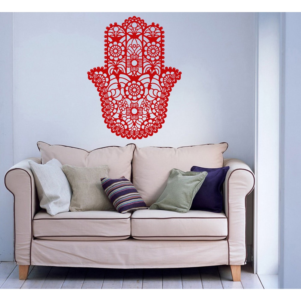 Hamsa Interior Vinyl Wall Decal (Glossy blackIncludes One (1) wall decalEasy to applyDimensions 25 inches wide x 35 inches long )