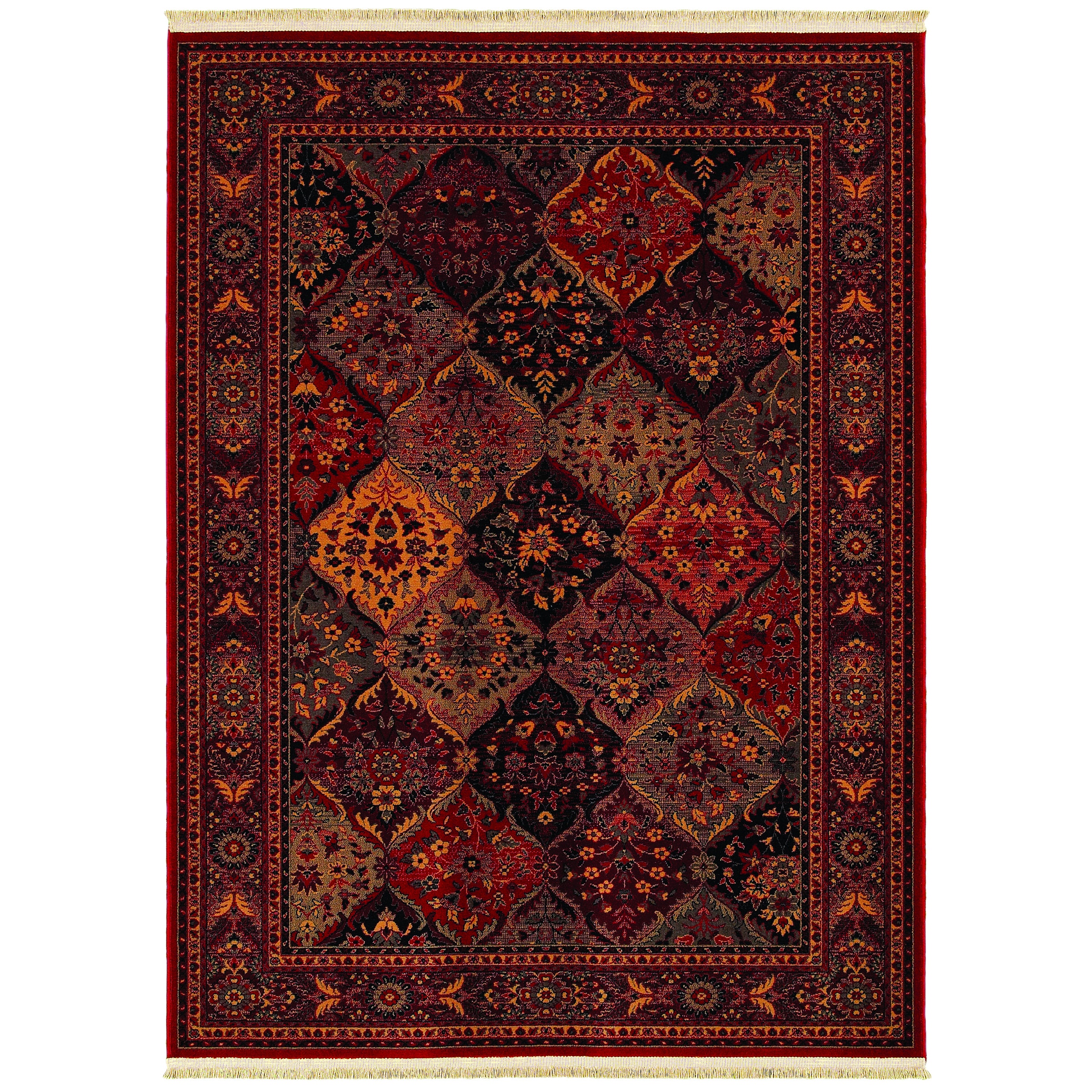 Kashimar Ardibel Panel Antique Red/ Multi Wool Rug (66 X 101)