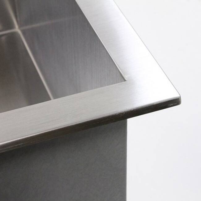 33-inch 16 Gauge Stainless Steel Double Bowl Topmount Drop-in Zero Radius Kitchen Sink