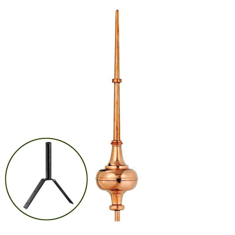Morgana Pure Copper Rooftop Finial with Roof Mount by Good Directions