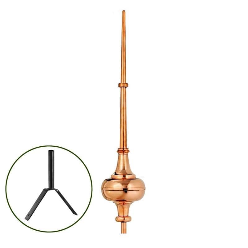 Morgana Pure Copper Rooftop Finial with Roof Mount by Good Directions