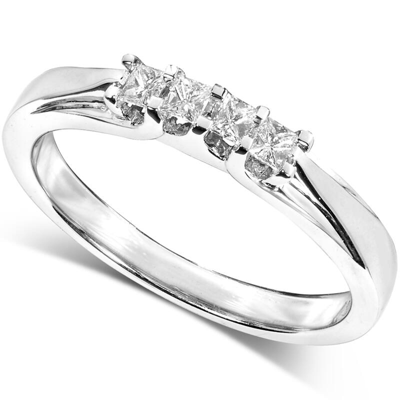Annello by Kobelli 14k White or Yellow Gold 1/6ct TDW Princess-cut Diamond Ring