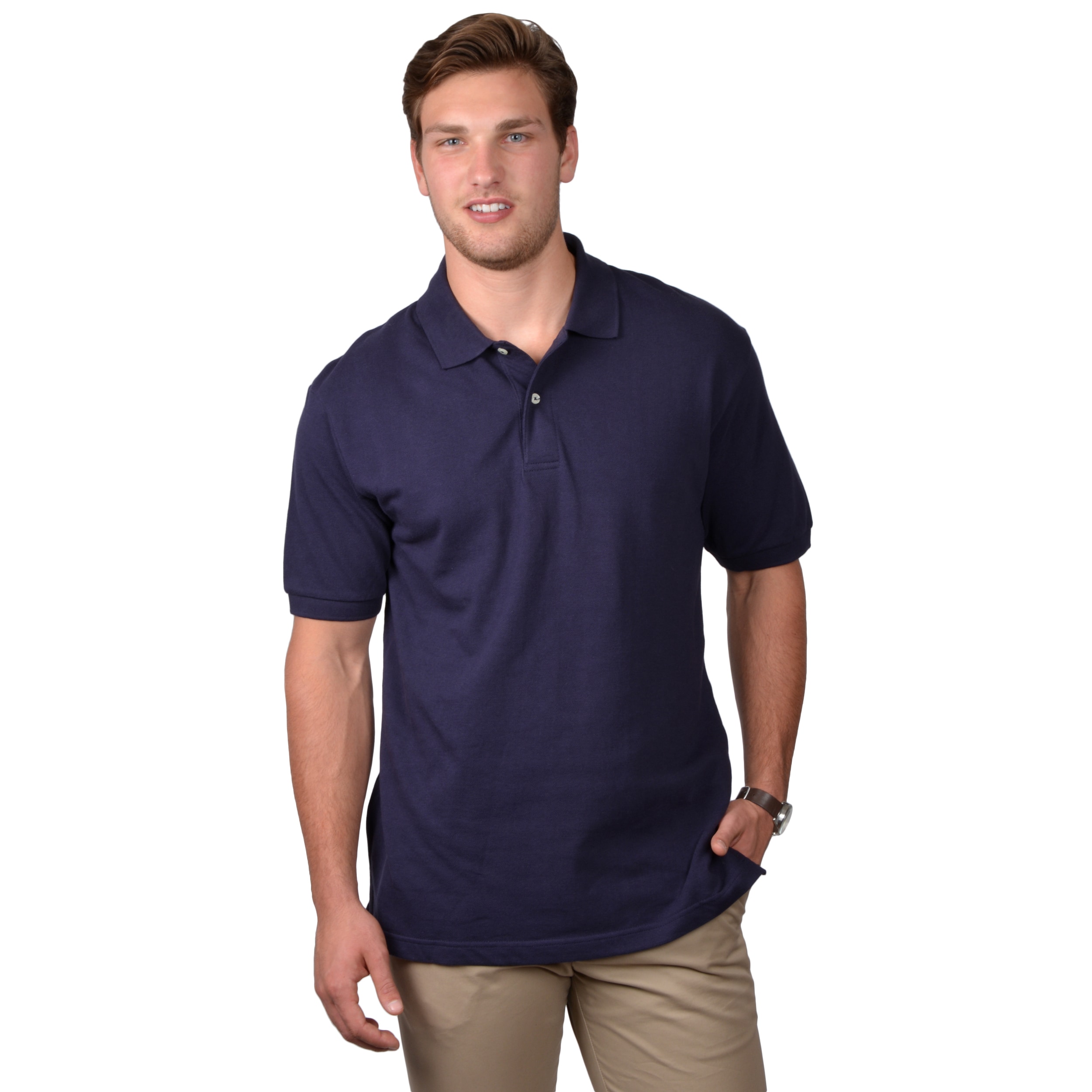 Boston Traveler Boston Traveler Mens Short Sleeve Polo Shirt Navy Size S