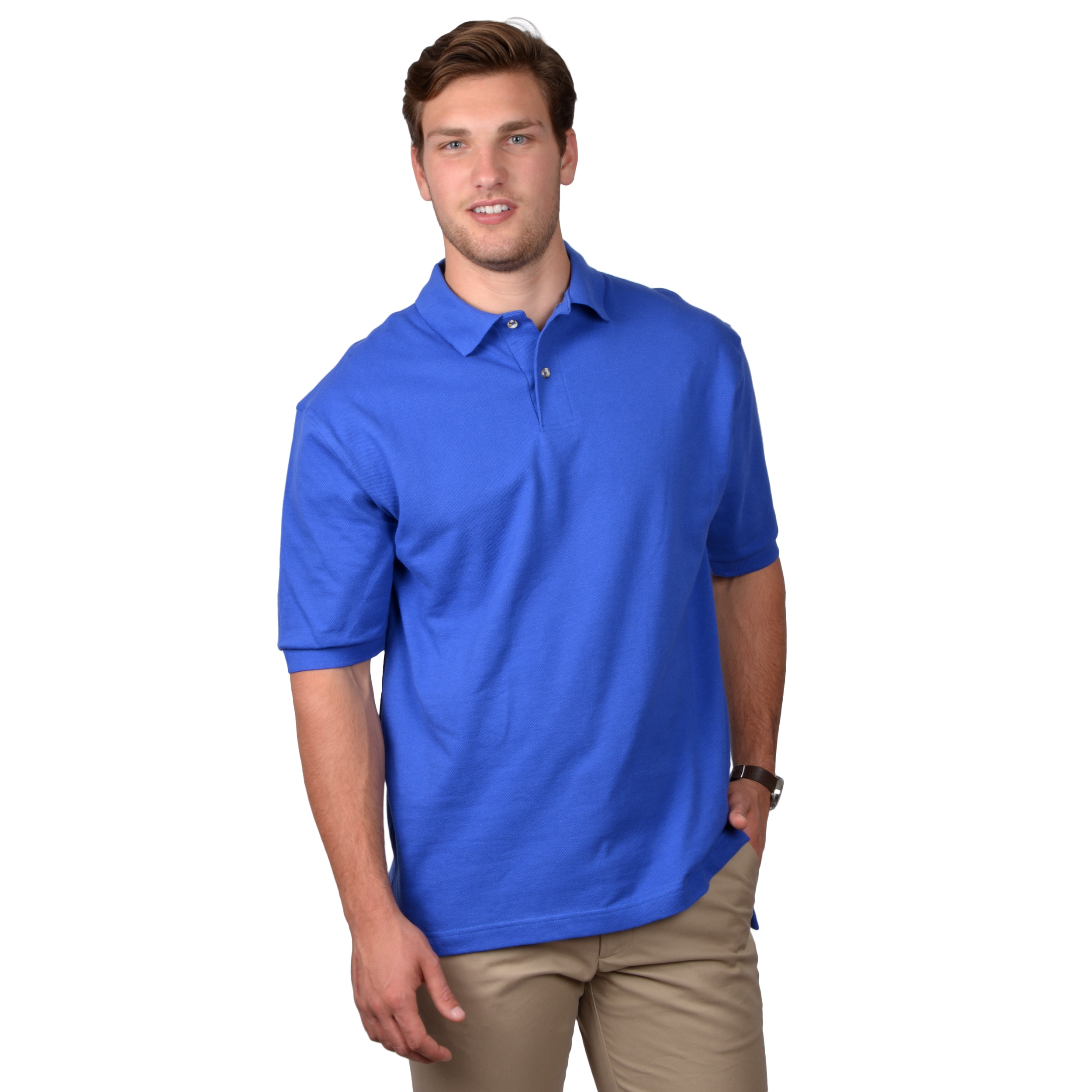 Boston Traveler Boston Traveler Mens Short sleeve Polo Shirt Blue Size XL