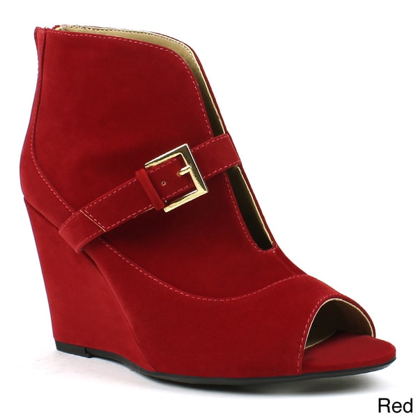 Mark & Maddux Women's 'Stana 05' Slit cut Front Wedge Booties Mark & Maddux Booties