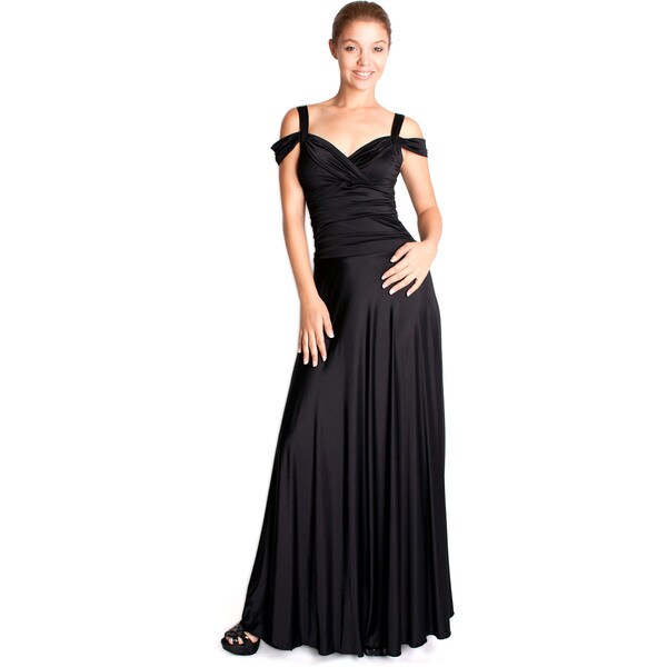 Shop Evanese Women's Shiny Venezia Slip On Elegant Long Dress with ...