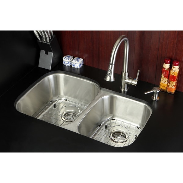Shop Undermount Stainless Steel 32 inch  Double Bowl 