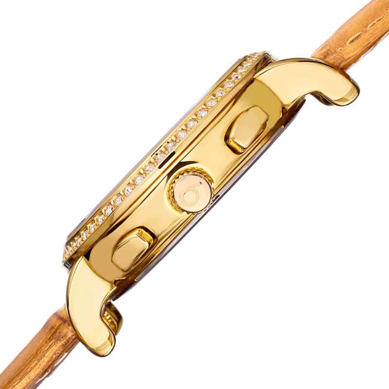 Burgi Ladies Swiss Quartz Multifunction Leather Strap Watch