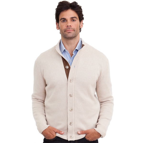 Shop Luigi Baldo Italian Made Men's Cashmere Full Button Cardigan - Overstock - 8497383