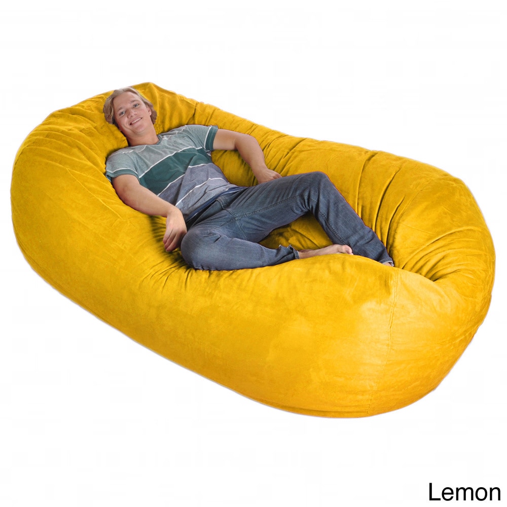 Slacker Sack Slacker Sack 8 inch Lemon Yellow Oval Microfiber   Foam Bean Bag Yellow Size Jumbo