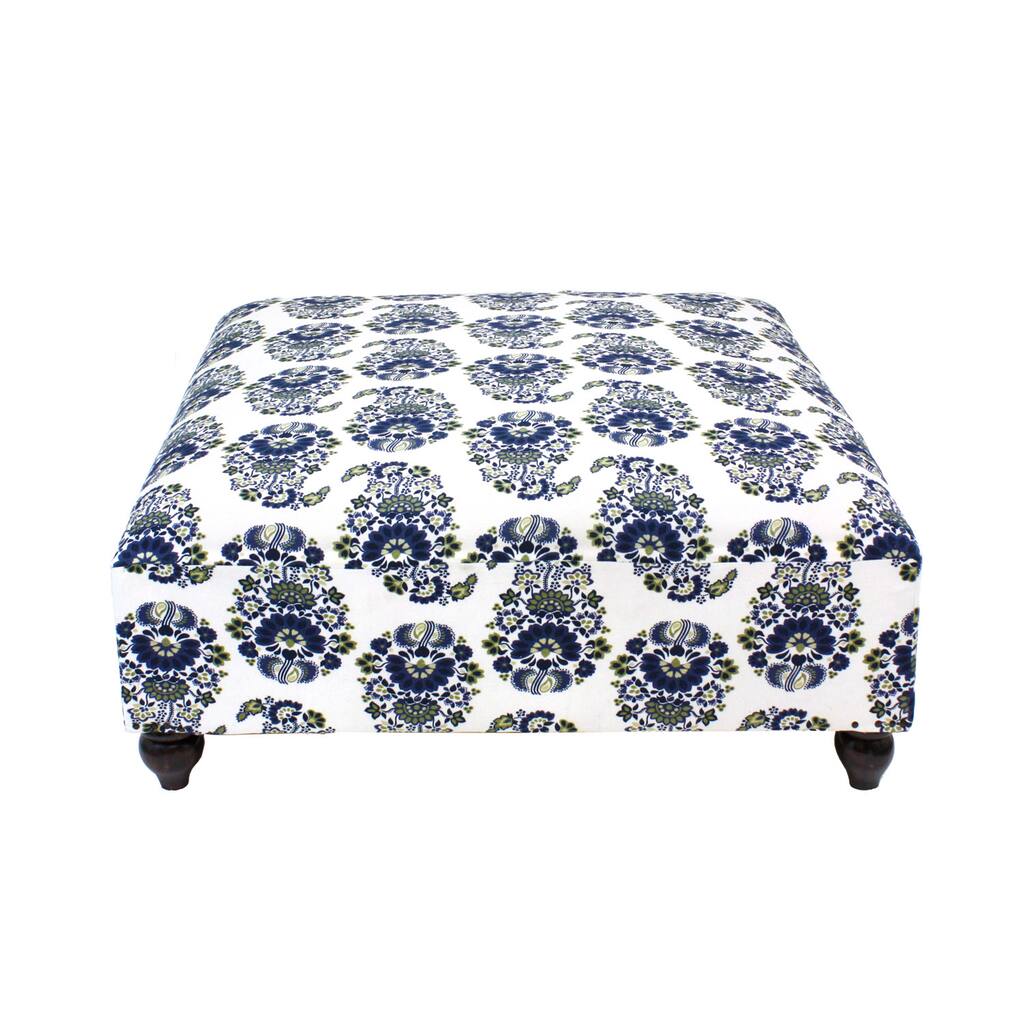 Handmade Beatrice Paisley Ottoman (India)