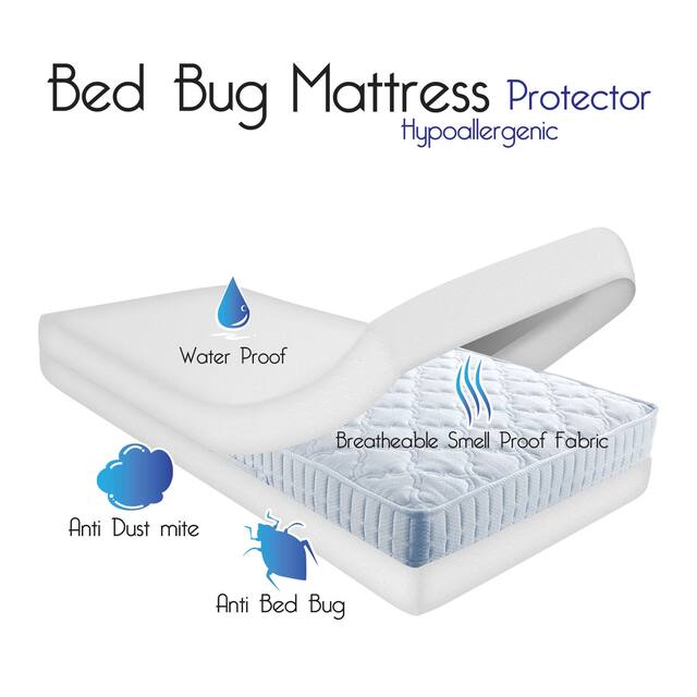 Windsor Home Waterproof Bed Bug Dust Mite Cotton Mattress Protector