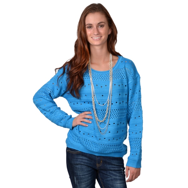 Journee Collection Women's Crew Neck Knit Sweater Journee Collection Juniors' Sweaters