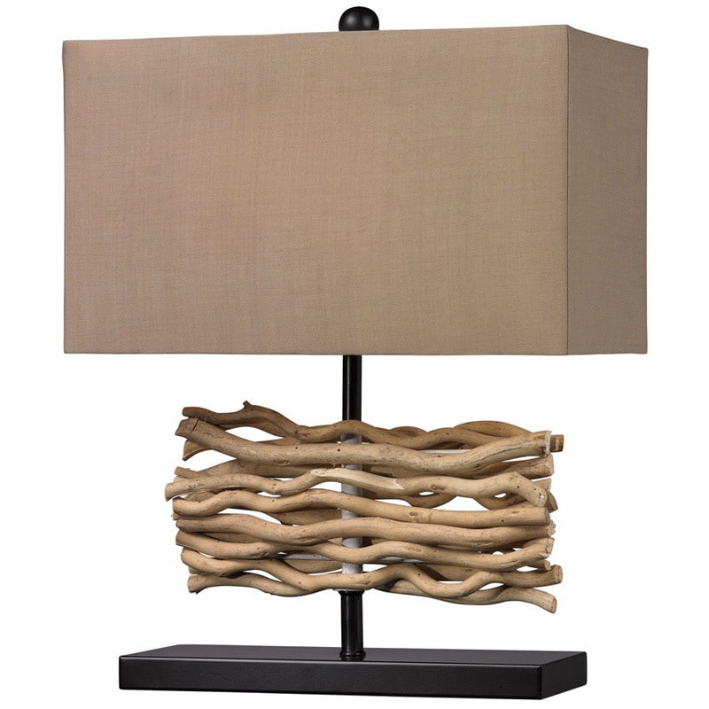 Hgtv Home Drift Wood 1 light Black/ Natural Table Lamp