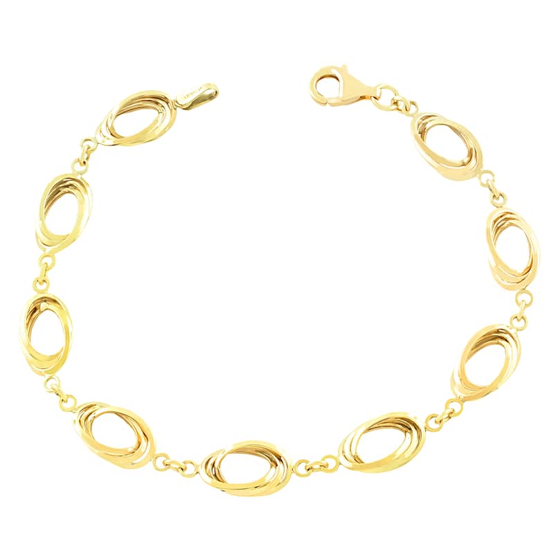 Fremada 10k Yellow Gold Twist Oval Link Bracelet (7.5-inch)