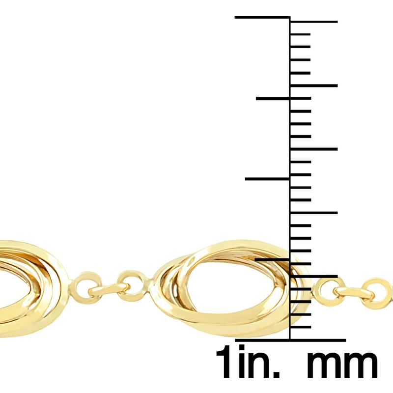 Fremada 10k Yellow Gold Twist Oval Link Bracelet (7.5-inch)
