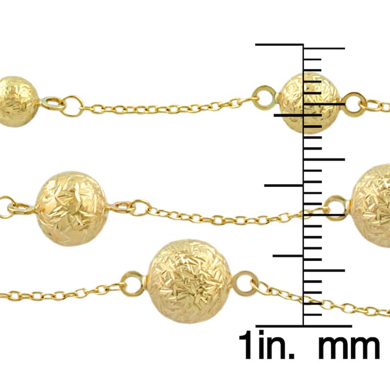 Fremada 10k Yellow Gold Diamond-cut Ball Necklace (18-inch)