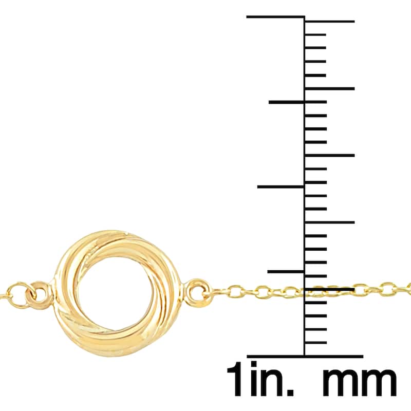 Fremada 10k Yellow Gold Polished Twist Circle Station Necklace (18 inch)