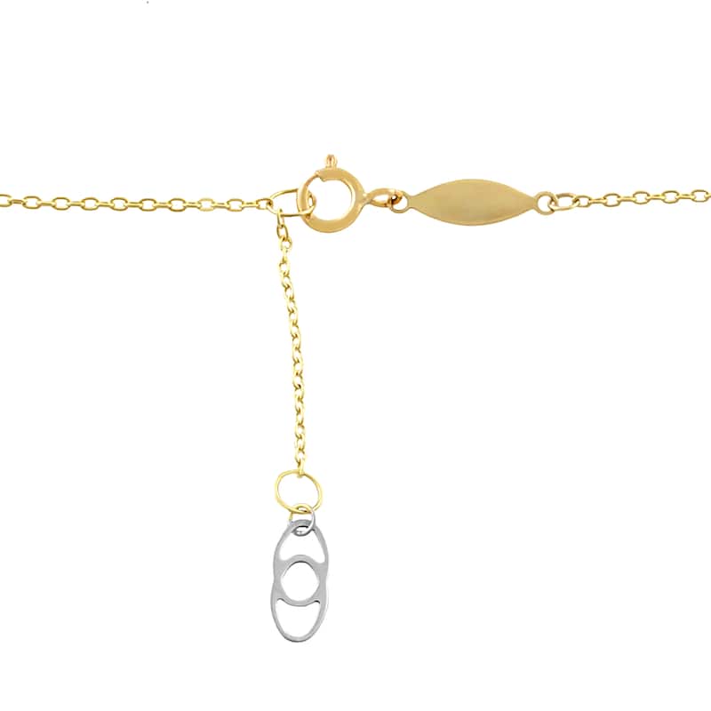 Fremada 10k Two-tone Gold Interlock Oval Link Anklet (10-inch)
