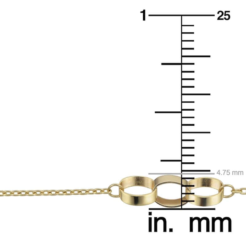 Fremada 10k Yellow Gold Interlock Oval Station Necklace (18-inch)