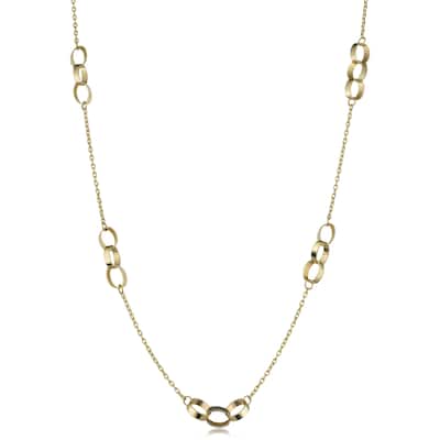 Fremada 10k Yellow Gold Interlock Oval Station Necklace (18-inch)