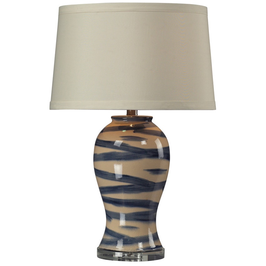 Hgtv Home Blue/off white Hand painted Ceramic Table Lamp