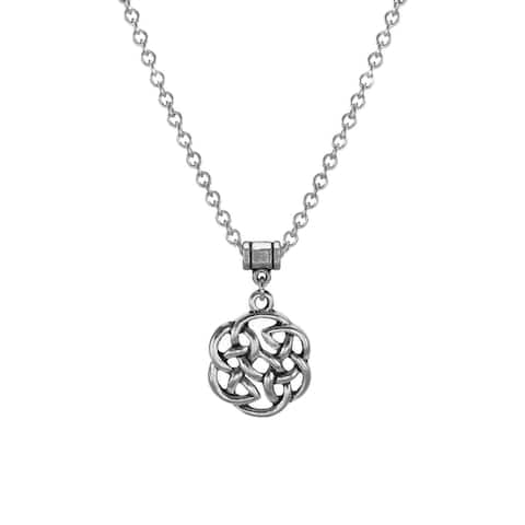 Handmade Jewelry by Dawn Unisex Pewter Celtic Knot Stainless Steel Necklace (USA)