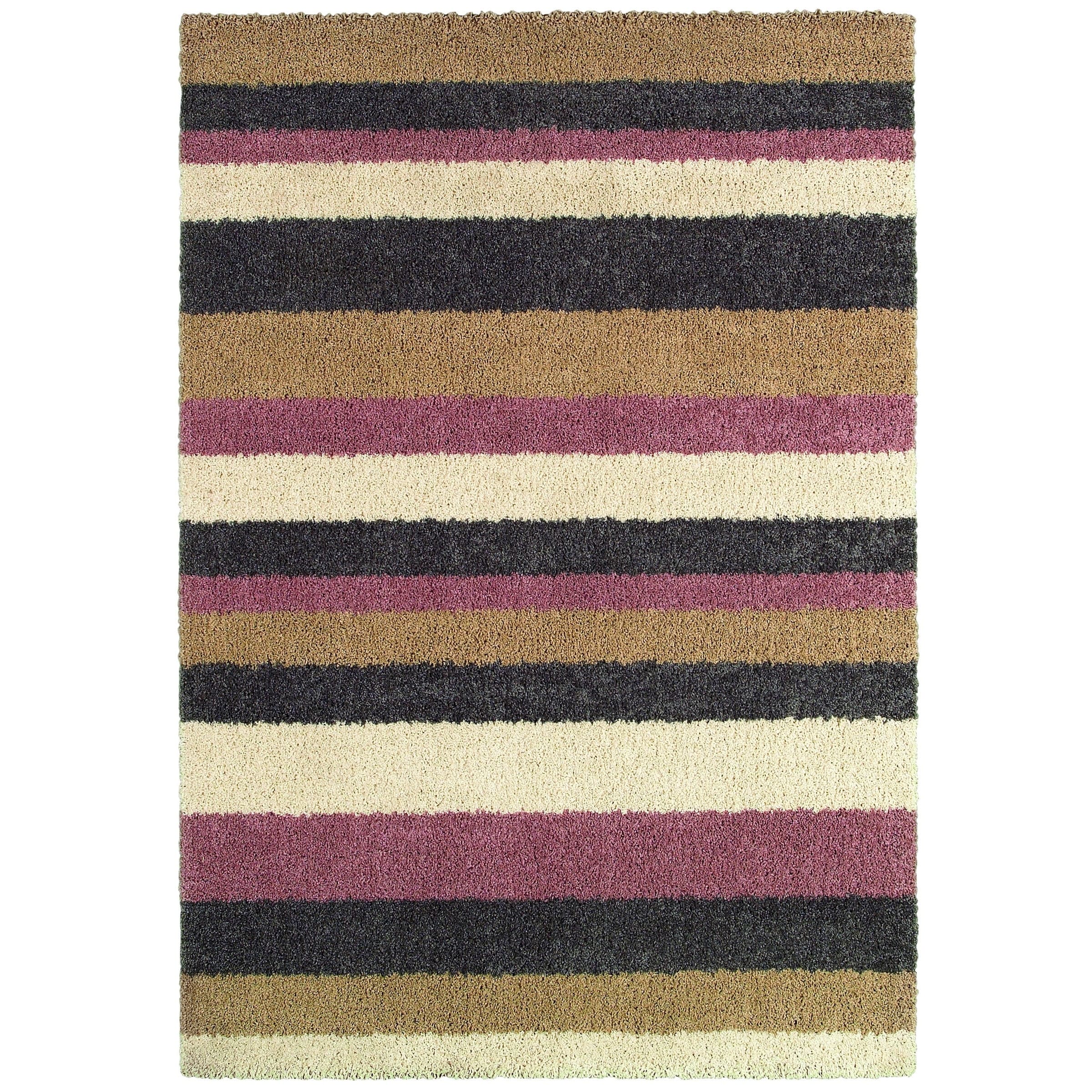 Moonwalk Celestial Stripes/ Cream cameo Rose Area Rug (53 X 76)