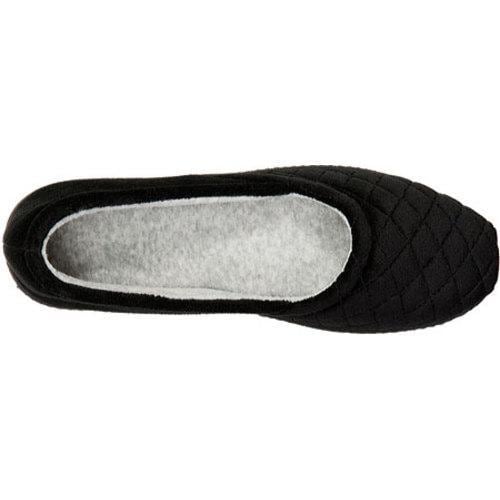 Womens Dearfoams Microfiber Velour Espadrille Black   16567069