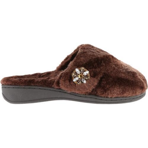 Womens Vionic with Orthaheel Technology Gemma Luxe Slipper Dark Brown