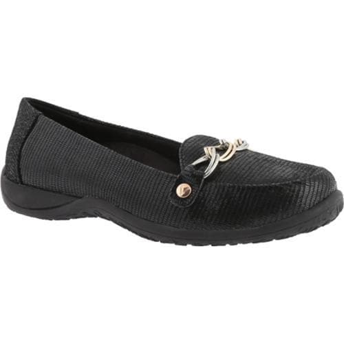 Womens Vionic with Orthaheel Technology Alda Flat Loafer Black Lizard