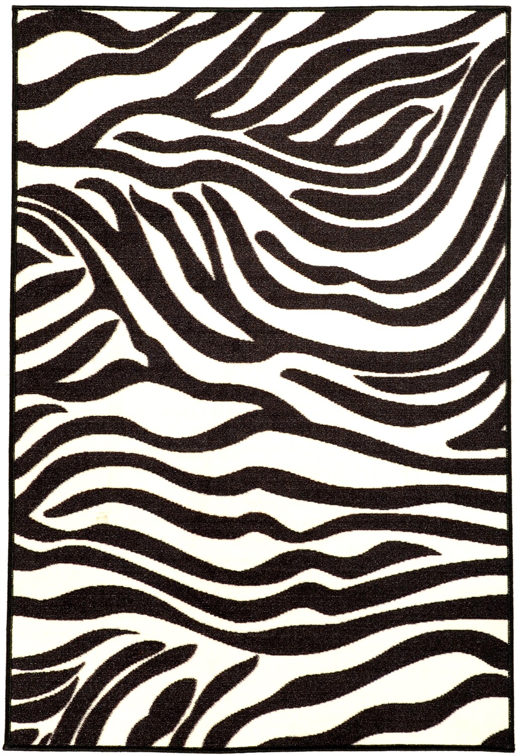 Pink Collection White, Black Animal Print Zebra Design Area Rug (33 x