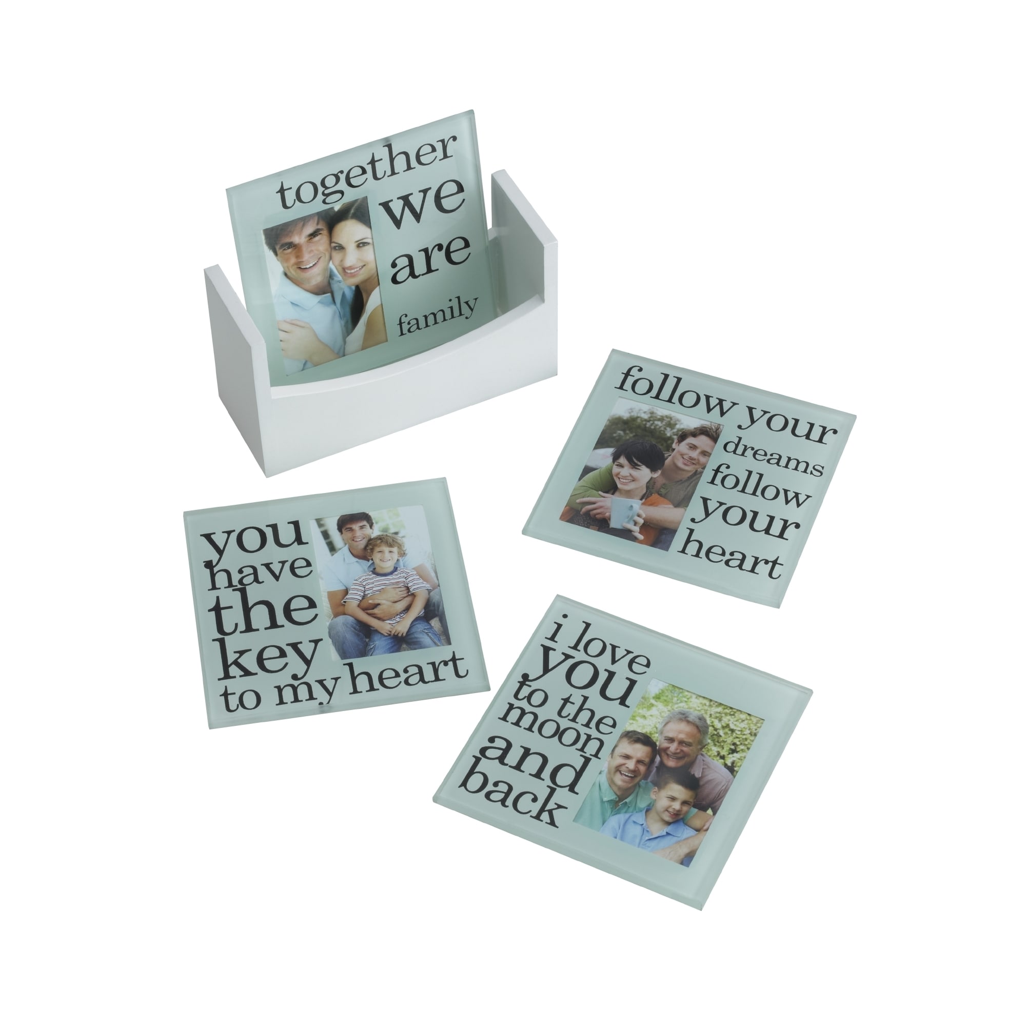 Melannco Melancco Sentiment Coasters Set Of 4 Black Size Other