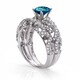 preview thumbnail 2 of 1, 10k White Gold 2ct TDW Blue and White Diamond Bridal Ring Set