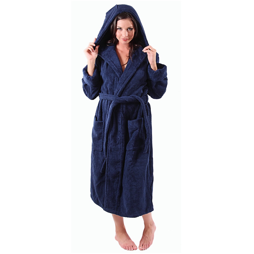 Shop Del Rossa Women's Thick Hooded Terry Cotton Robe - Free Shipping ...