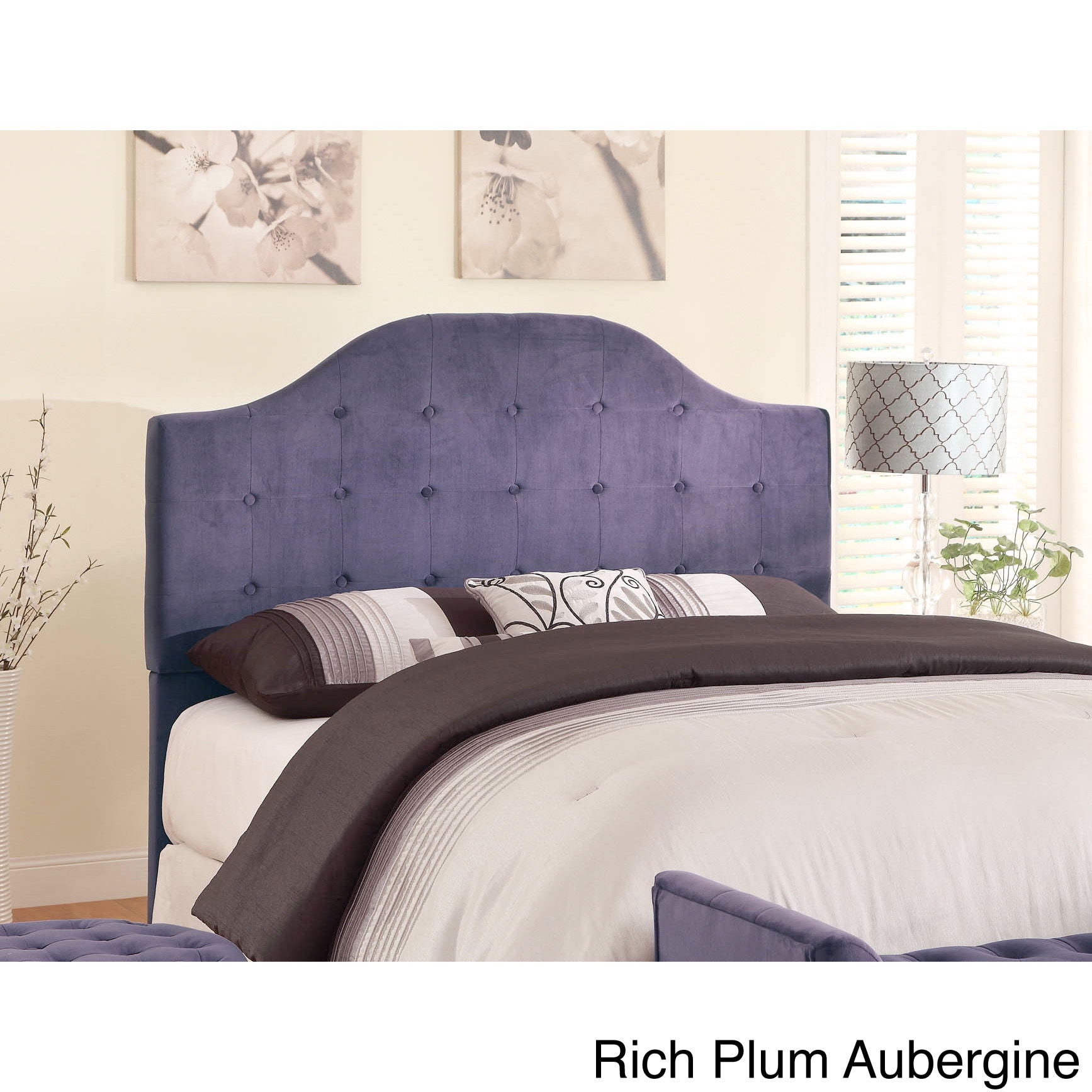 Kinfine Usa Full/ Queen Tufted Headboard Purple Size Queen