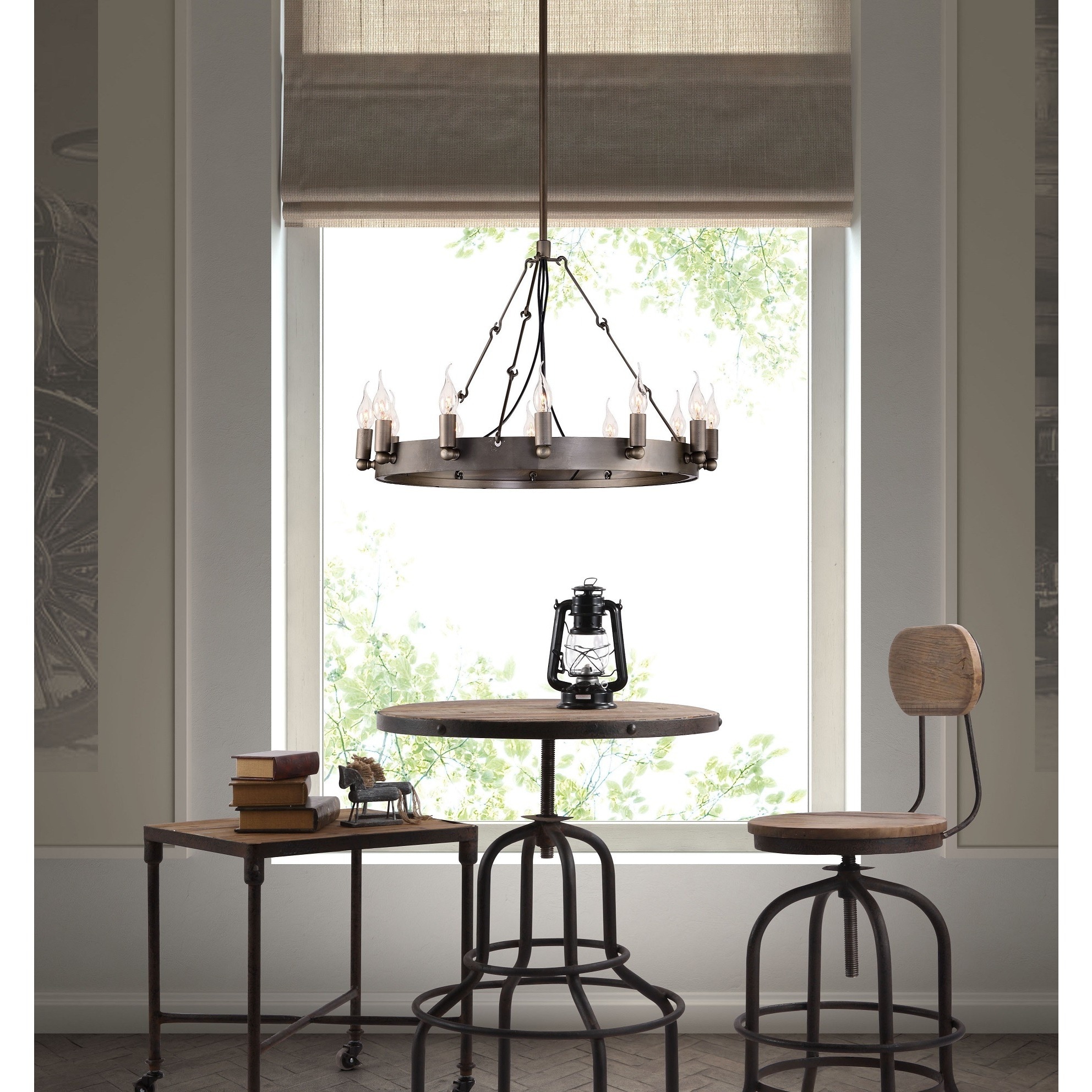 Limestone 12 light Rust Ceiling Lamp