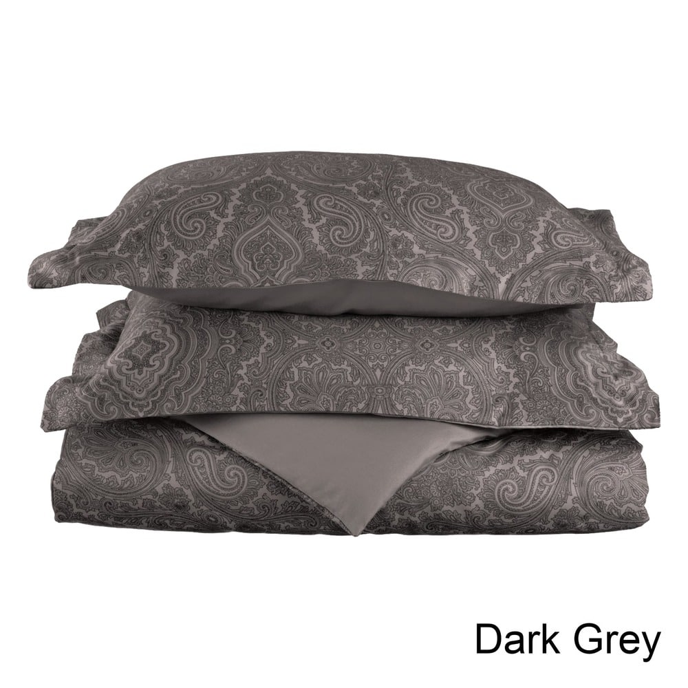 Superior Italian Paisley Cotton Blend 3 Piece Thread Count 600TC Duvet Cover Set with Pillow Shams