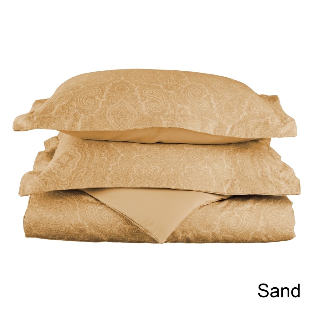 Superior Italian Paisley Cotton Blend 3 Piece Thread Count 600TC Duvet Cover Set with Pillow Shams