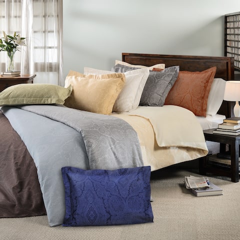 Miranda Haus Italian Paisley Cotton Blend 600 Thread Count 3 Piece Duvet Cover Set with Pillow Shams