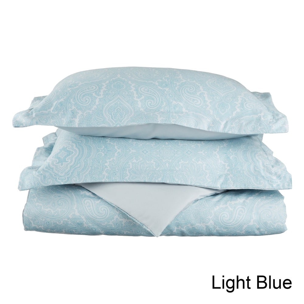 Superior Italian Paisley Cotton Blend 3 Piece Thread Count 600TC Duvet Cover Set with Pillow Shams