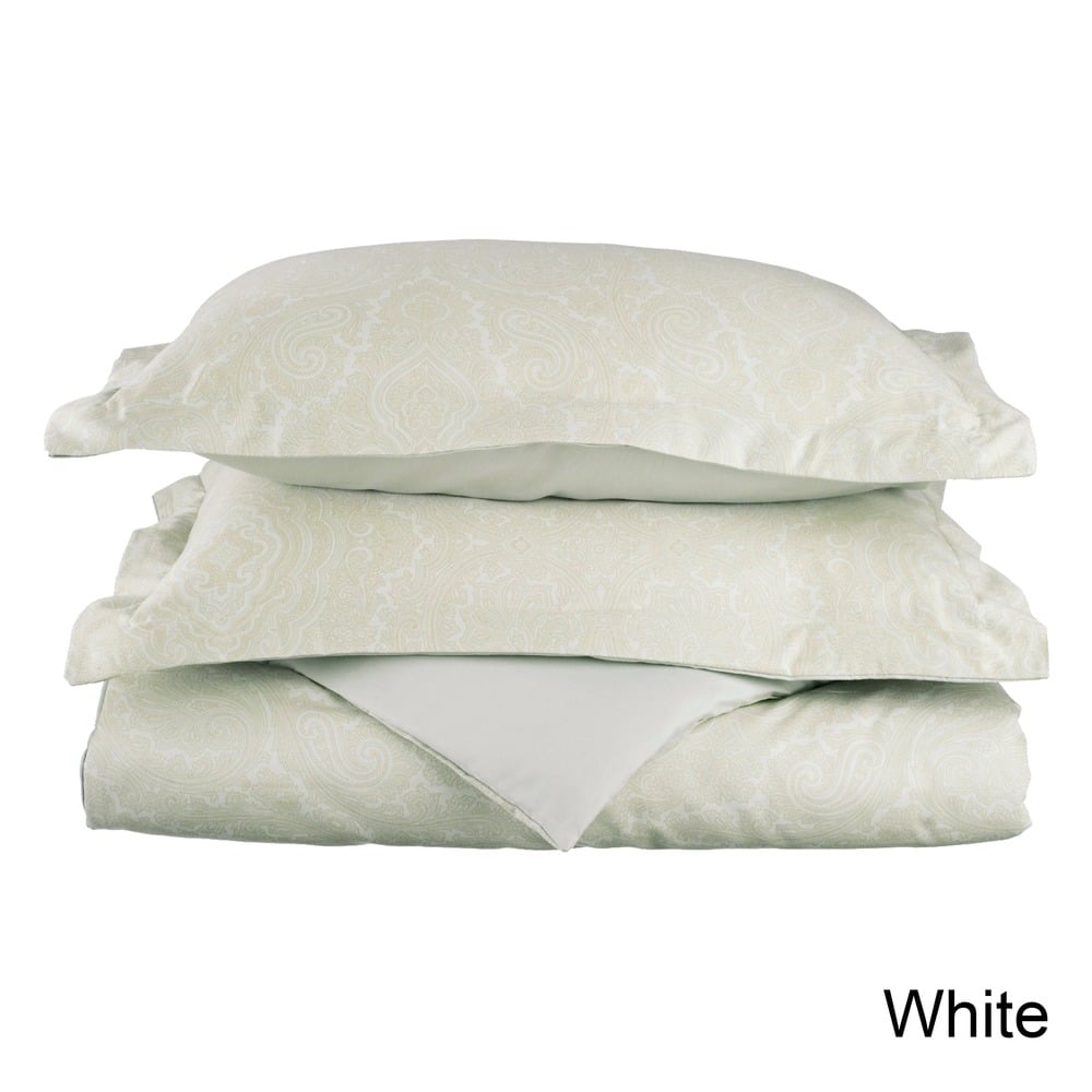 Superior Italian Paisley Cotton Blend 3 Piece Thread Count 600TC Duvet Cover Set with Pillow Shams