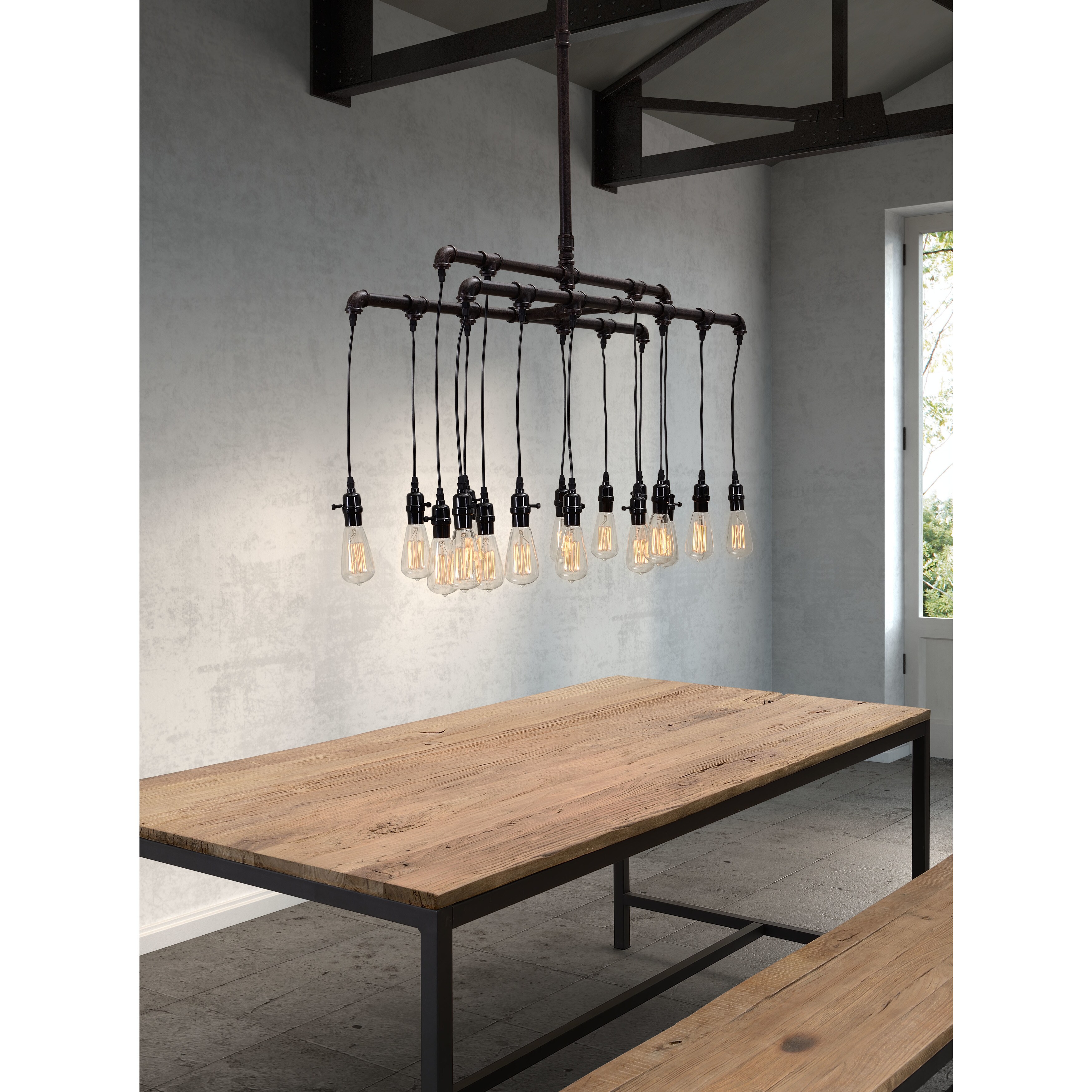 Shop Maldonite 16-light Rust/ Black Ceiling Lamp - Free ...