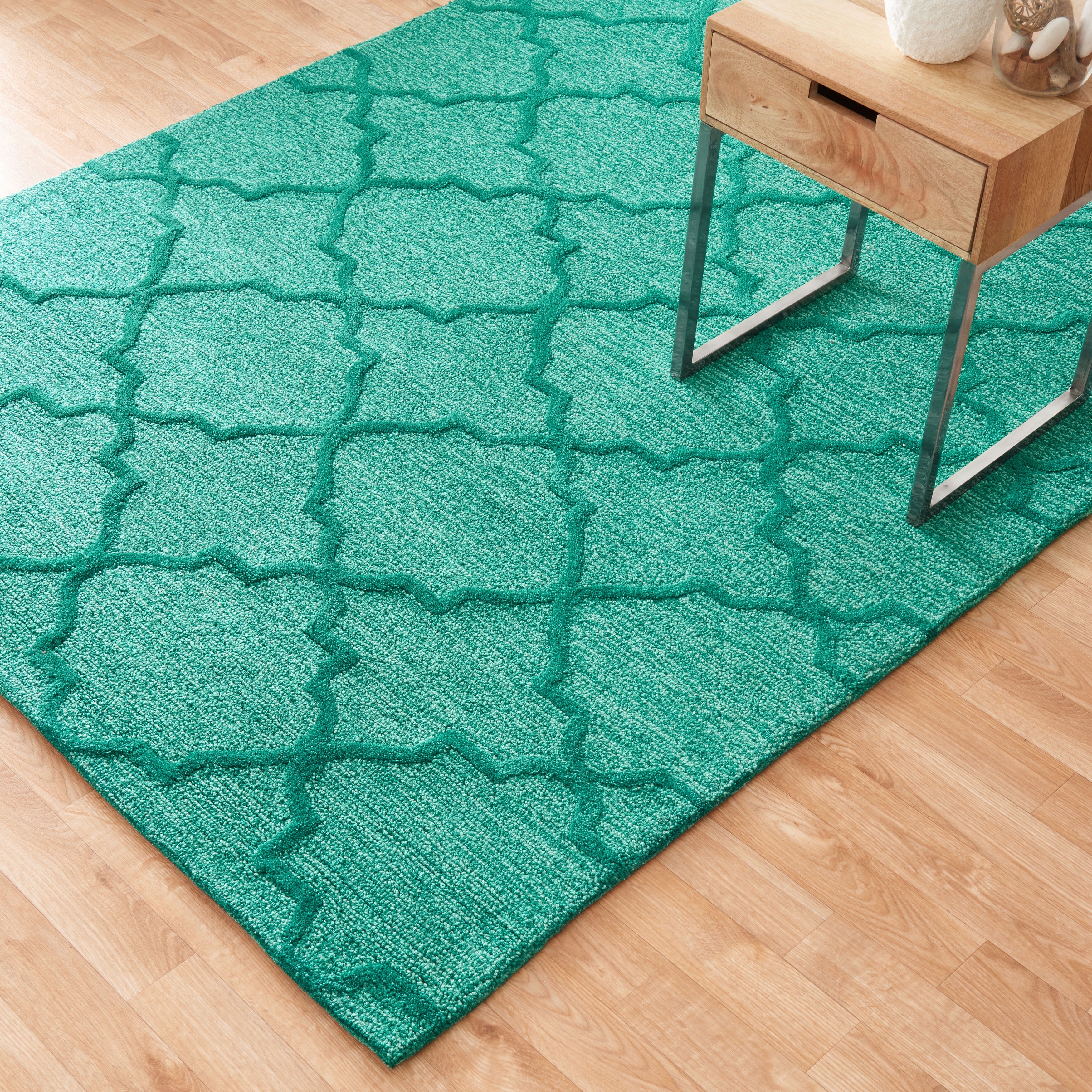 Hand Tufted Benson Green Rug (50 X 76)