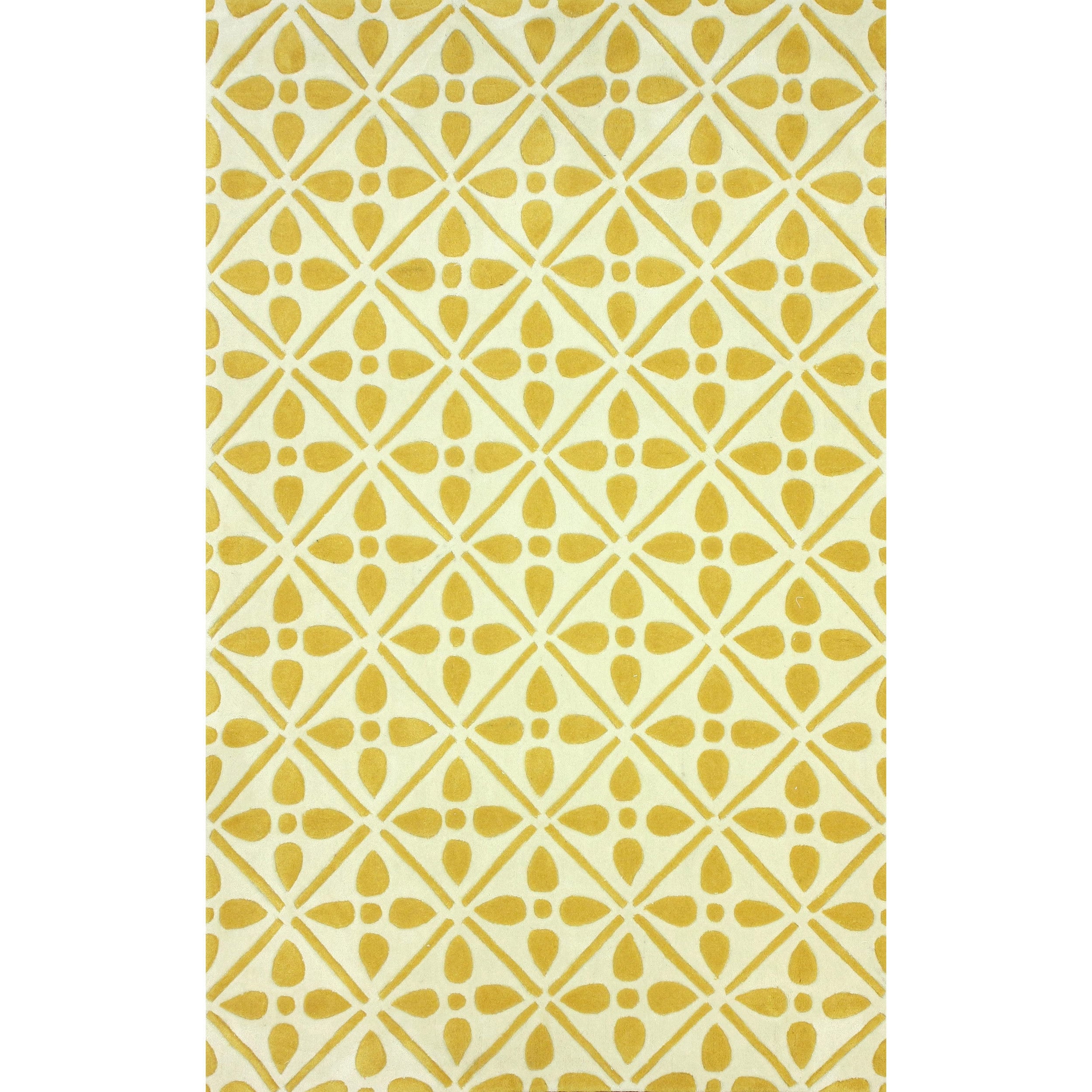 Nuloom Handmade Modern Lattice Trellis Gold Rug (76 X 96)